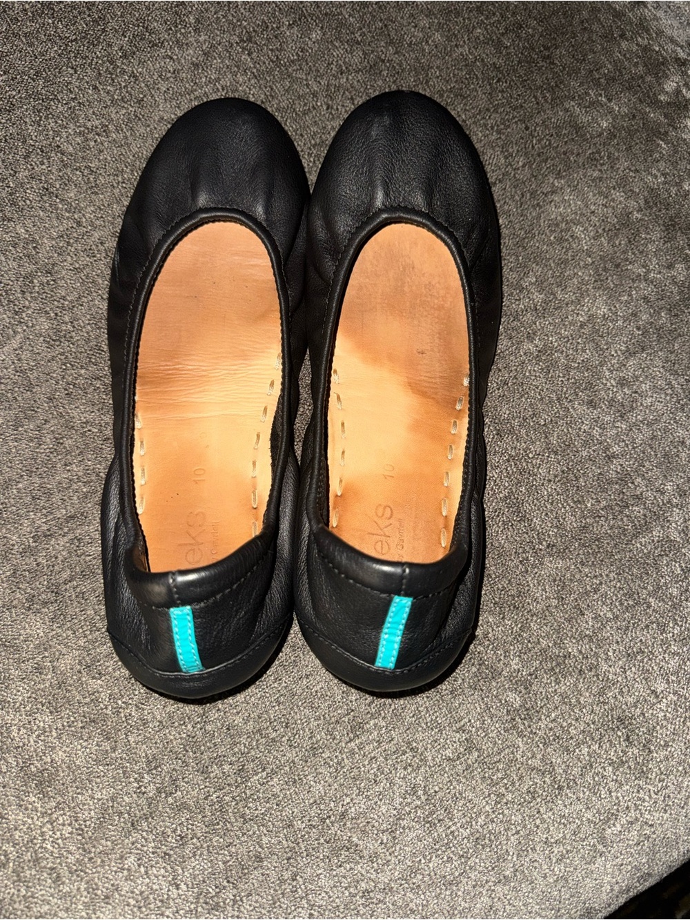 Womens Tieks Black Leather Ballet Flats size 10